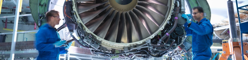 aerospace engineers building aircraft engine